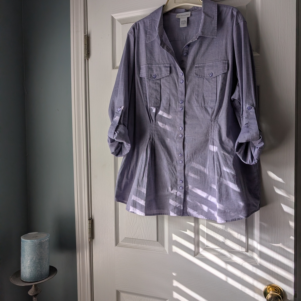 Soft Surroundings Lavender Button-Front Tunic